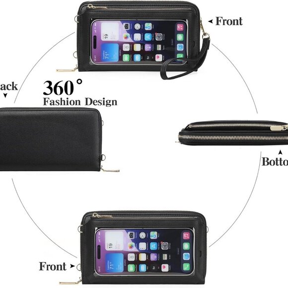 Phone Purse Crossbody Bags for Women Small Travel Wallet Touch Screen RFID Block - Picture 6 of 7